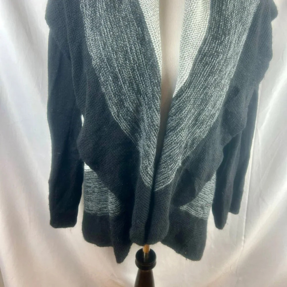 Charter Club Cardigan Sweater Women Plus 3X Black Gold Open Front Shall Collar - Picture 3 of 8